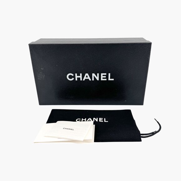 Chanel Platform Pumps Size 38 US 7-7.5 Black Patent Cap Toe Mary Jane Mid Heel - Picture 2 of 15